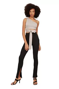 TRENDYOL Legginsy - brązowe - wysoki stan, czarny, S - Legginsy - miniaturka - grafika 1