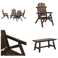 Meble ogrodowe - vidaXL 5-częściowy zestaw wypoczynkowy do ogrodu z litego świerku - Zestaw wypoczynkowy do ogrodu - Zestawy wypoczynkowe do ogrodu - Zestaw wypoczynkowy - Zestaw wypoczynkowy na taras - miniaturka - grafika 1