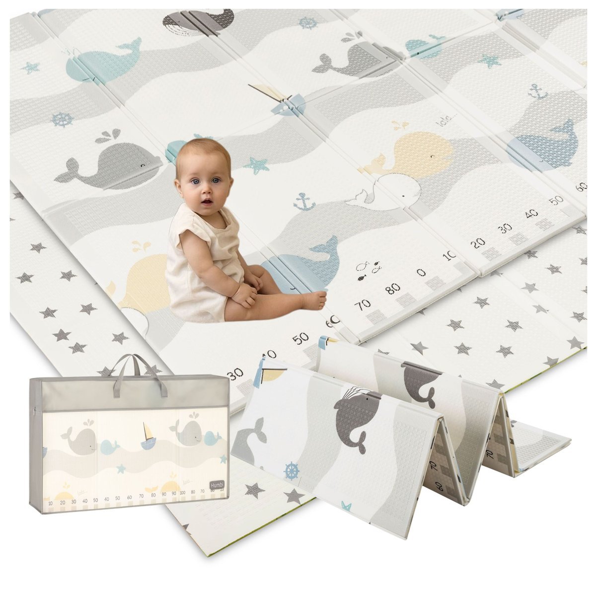 MATA EDUKACYJNA PIANKOWA DWUSTRONNA SKŁADANA MATA DLA DZIECI DUŻA 180X200CM LORELLI