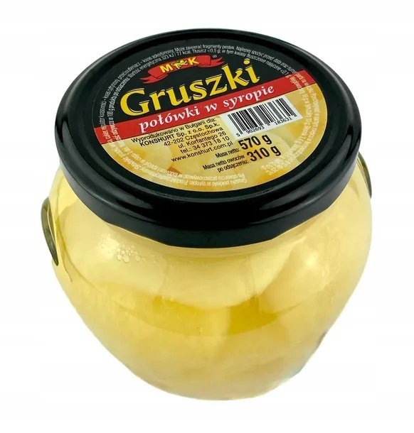 Gruszki połówki w syropie 530g MK