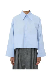 Camicia crop Donna MEIMEIJ sfrangiata - Koszule damskie - miniaturka - grafika 1