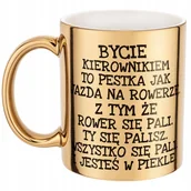 Kubki - Złoty kubek Bycie Kierownikiem Dla Kierownika Zabawy Prezent - miniaturka - grafika 1