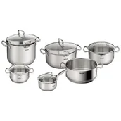 Zestawy garnków i patelni - Zestaw garnków TEFAL Duetto+SS G719SB55 (11 elementów z koszykiem do gotowania na parze) - miniaturka - grafika 1