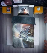 Pościel - FARO, Pościel bawełniana 140x200+70x90 cm, Kosmos Kosmonauta - miniaturka - grafika 1