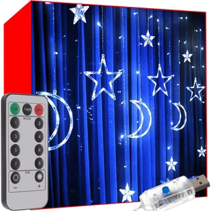 Kurtyna Świetlna Lampki LED Choinkowe do Okna USB ISO TRADE - Oświetlenie świąteczne - miniaturka - grafika 1