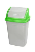 Kosze na śmieci - Kosz plastikowy z uchylną pokrywą szaro-zielony Linea Trade KU50T-Z - miniaturka - grafika 1