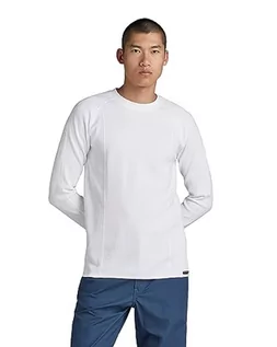 Koszulki męskie - G-STAR RAW Jirgi Tweeter Slim Ls t-shirt męski, Biały (White D23475-d271-110), XS - grafika 1