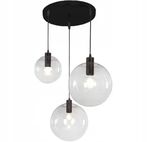 Lampa Sufitowa Wisząca Szklane Kule Czarna Nowoczesna Lassi Nad Stół - Lampy sufitowe - miniaturka - grafika 1