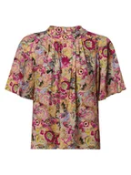 Bluzki damskie - Joop - Bluzka damska, beżowy|wielokolorowy|wyrazisty róż - miniaturka - grafika 1