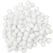 Prace ręczne dla dzieci - Pompony poliestrowe 10mm 120 szt - Loveart - białe - miniaturka - grafika 1