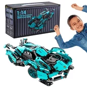 Klocki - ZESTAW KLOCKÓW KONSTRUKCYJNYCH dla dzieci RTDR457-4 Sports Car Model Revuelto na Prezent - miniaturka - grafika 1