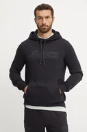 Bluzy męskie - Asics bluza męska kolor czarny z kapturem z aplikacją 2031E187 - miniaturka - grafika 1