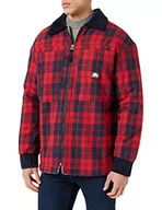 Kurtki męskie - Southpole Męska kurtka Check Flannel Sherpa Jacket, kurtka z podszewką z materiału Sherpa, czerwona kratka, rozmiary S - XXL, czerwony, M - miniaturka - grafika 1