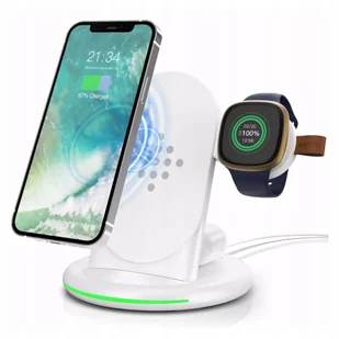 Ładowarka Indukcyjna Bezprzewodowa 3W1 Szybka Fitbit Samsung Iphone Qi Qc - Ładowarki do telefonów Ładowarka Indukcyjna Bezprzewodowa 3W1 Szybka Fitbit Samsung Iphone Qi Qc - Ładowarki do telefonów - miniaturka - grafika 1