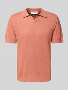 Koszulka polo o kroju regular fit z efektem szydełkowym model ‘LINO’ - Koszulki męskie - miniaturka - grafika 1