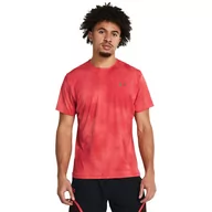 Koszulki sportowe męskie - Męska koszulka treningowa Under Armour UA Rush Vent Prtd SS - czerwona - UNDER ARMOUR - miniaturka - grafika 1