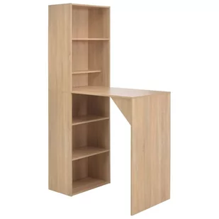 vidaXL Stolik barowy z szafką, kolor dębowy, 115 x 59 x 200 cm - Ławy i stoliki kawowe - miniaturka - grafika 1