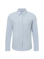 Bluzki damskie - Tommy Hilfiger Damska bluzka koszulowa Kobiety Bawełna niebieski jednolity, 34 - miniaturka - grafika 1