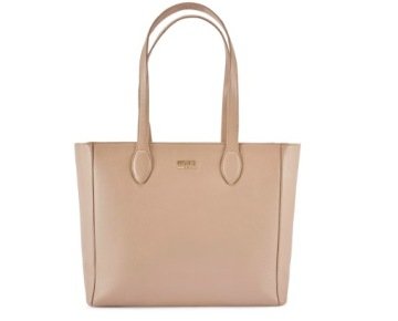 Ochnik torebka TORES-0971F-1B(W26) Beżowa skórzana torebka shopper damska