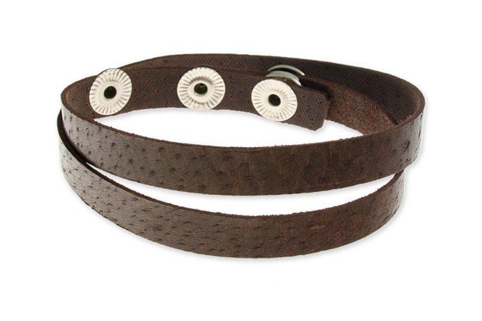 Skórzana Bransoletka Na Rękę Kolor Brązowy