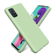 Etui i futerały do telefonów - Etui na telefon komórkowy Samsung Galaxy A71 silikonowo-żelowe etui na telefon komórkowy, zielone - miniaturka - grafika 1