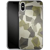 Etui i futerały do telefonów - Smartphone Silikon Phone Case Geometric Camo Green Apple iPhone XS Max - miniaturka - grafika 1