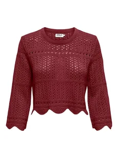 ONLY Sweter w kolorze bordowym - Swetry damskie - miniaturka - grafika 1