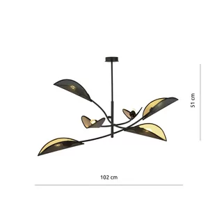 Emibig LOTUS 6 BLACK/GOLD 1106/6 lampa sufitowa żyrandol oryginalny Design abażury 1106/6 - Lampy sufitowe - miniaturka - grafika 6