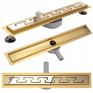 Rea Odpływ liniowy Rea Greek PRO MIRROR GOLD 70 - Odpływy liniowe - miniaturka - grafika 1