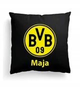 Poduszki dekoracyjne - Foto Poduszka Czarna Borussia Dortmund + IMIĘ - miniaturka - grafika 1