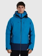 Kurtki i kamizelki sportowe męskie - 4F Kurtka trekkingowa przeciwdeszczowa membrana 20000+ męska - niebieska L - miniaturka - grafika 1