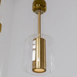 Lampa wisząca Kare Candy Bar, kolor złoty, stal, szkło, 3-punktowa. - Lampy sufitowe - miniaturka - grafika 1