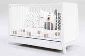 Łóżeczka i kojce - Łóżeczko dziecięce z szufladą Cosmo białe 120x60 - miniaturka - grafika 1