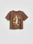 Bluzki dla niemowląt - Reserved - T-shirt Kubuś Puchatek - ciemnobrązowy - miniaturka - grafika 1