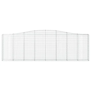 VIDAXL Kosze gabionowe, 4 szt, 400x30x120/140 cm, galwanizowane żelazo - Ogrodzenia - miniaturka - grafika 5