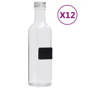 vidaXL vidaXL Szklane butelki z zakrętkami 12 szt. kwadratowe 250 ml 150707 - Pojemniki kuchenne - miniaturka - grafika 1