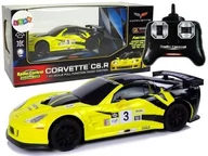 Zabawki zdalnie sterowane - Import leantoys Auto Sportowe R/C 1:24 Corvette Żółte C6.R 2.4 G Światła 9734 - miniaturka - grafika 1