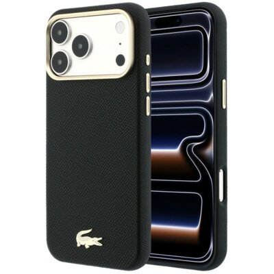 Etui LACOSTE Champs Elysees Embossed MagSafe do Apple iPhone 17 Pro Max/18 Pro Max Czarny