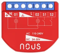 Systemy inteligentnych domów - NOUS smart Switch Module B3Z ZigBee 2 channels, with PM - miniaturka - grafika 1