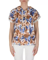 Koszulki i topy damskie - 19V69 ITALIA Damska bluza z kapturem Galaxy Blue Multi T-Shirt, niebieska, Large, niebieski, L - miniaturka - grafika 1