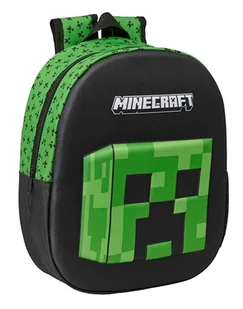 MINECRAFT 3D plecak szkolny, wzór 3D, dostosowany do wózka, idealny dla dzieci w różnym wieku, wygodny i wszechstronny, jakość i wytrzymałość, 27 x 10 x 33 cm, Biały, M, Casual - Plecaki szkolne i tornistry - miniaturka - grafika 1