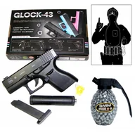 Zabawki militarne - GLOCK Pistolet na kulki GUN Pistolety + TARCZA I KULKI - miniaturka - grafika 1