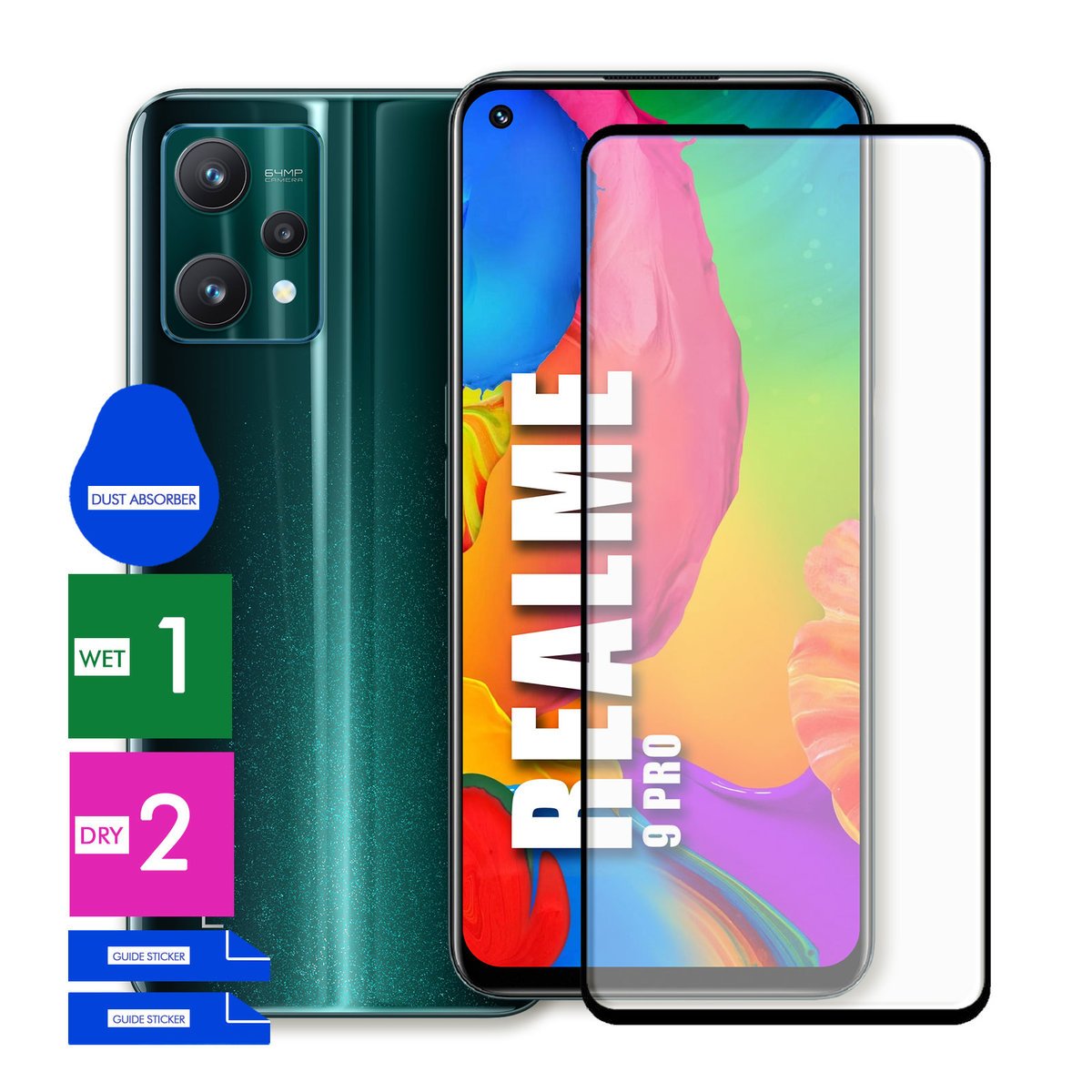 SZKŁO OCHRONNE DO REALME 9 PRO HARTOWANE 9H PEŁNE CAŁY EKRAN 5D JAKOŚĆ