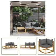 Meble ogrodowe - The Living Store 4-cz. zestaw wypoczynkowy do ogrodu - poduszki - drewno akacjowe - Sofa Ogrodowa I Stół - miniaturka - grafika 1