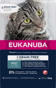 Eukanuba Adult Grain Free, z łososiem - 2 x 10 kg Dostawa GRATIS! - Sucha karma dla kotów - miniaturka - grafika 1