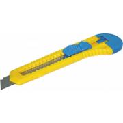 Nożyki biurowe - Donau Nóż biurowy 18mm, plastikowy, z blokadą, niebiesko-żółty 7946001-99 - miniaturka - grafika 1