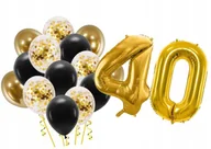 Balony i akcesoria - Zestaw balonów na 40 złoty urodziny dekoracje urodzinowe balon foliowy 40cm - miniaturka - grafika 1