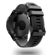 Akcesoria do smartwatchy - Gumowy pasek do GARMIN FENIX 5 / 6 / 6 PRO / 7 Czarny - miniaturka - grafika 1