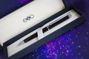 Długopis EXO Vela, czarny, wykończenia chromowane - Długopisy - miniaturka - grafika 1