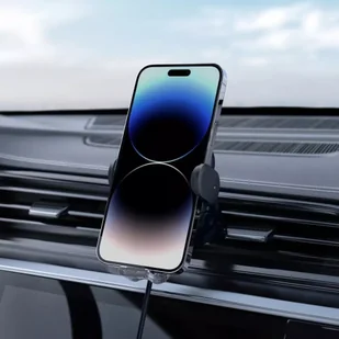 Spigen Uniwersalny Uchwyt Samochodowy z Ładowaniem Bezprzewodowym do Kratki Nawiweu UTS12 Onetap czarny - Uchwyty samochodowe do telefonów - miniaturka - grafika 16